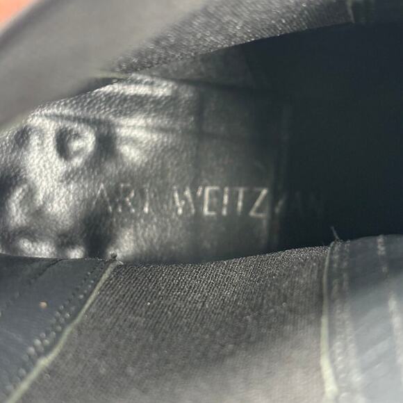 Stuart Weitzman Ankle Boots Size 8.5 Chelsea Block Heel Black Suede - Picture 12 of 12